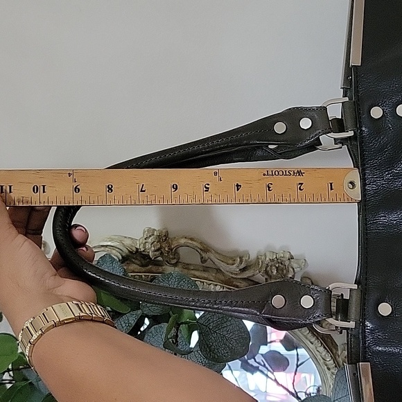 KENNETH COLE 🥰EXTRA LARGE 😍BLACK LEATHER TOTE BAG 🖤🐢 - Picture 13 of 16